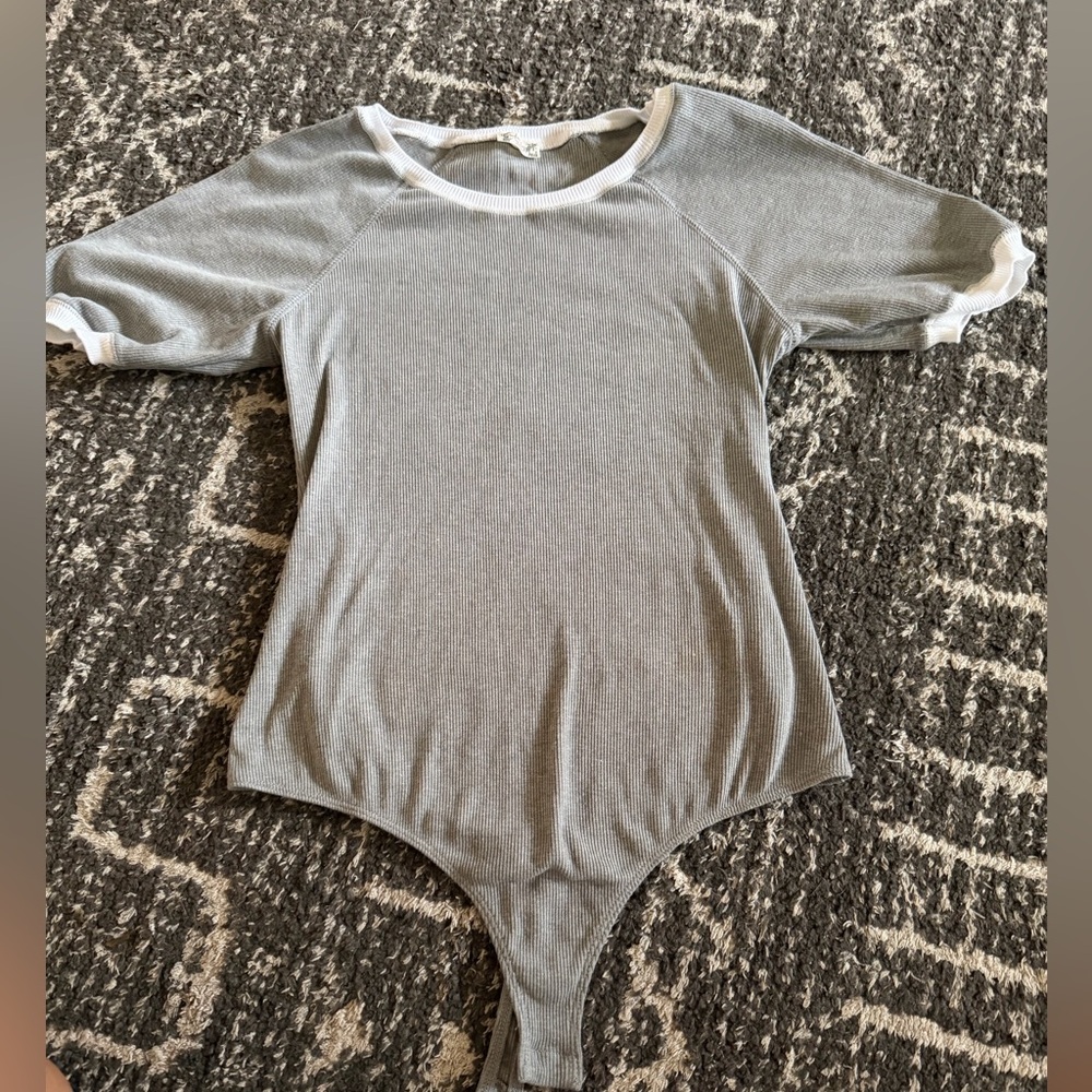 Gray Short Sleeve Bodysuit